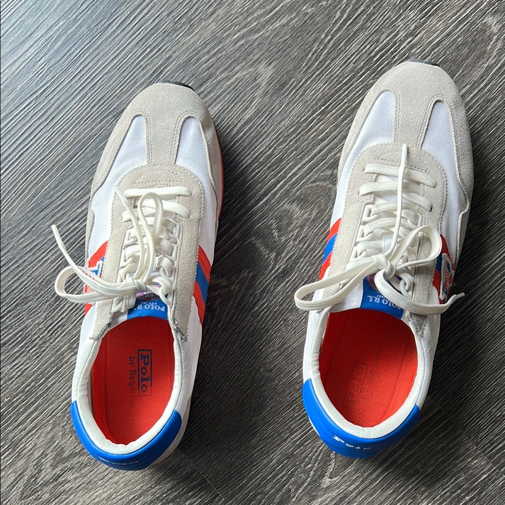 Polo by Ralph Lauren White and Blue Sneakers Modern Design